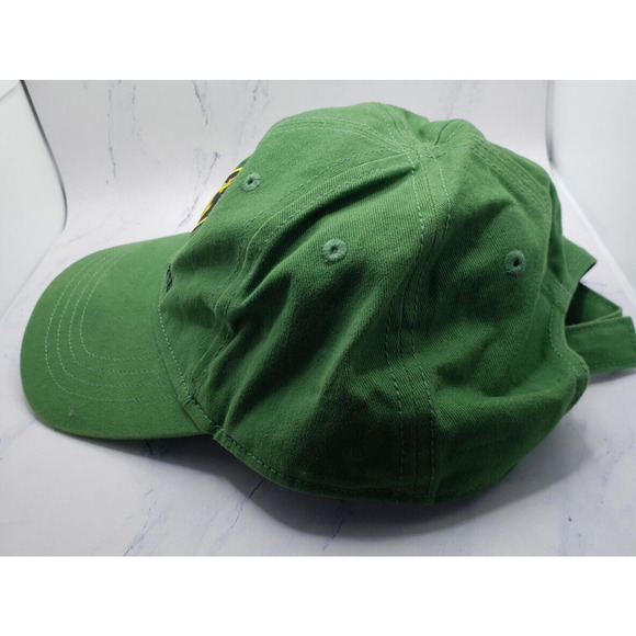 John Deere Green With Black & Gold Logo Canvas Strapback Hat Cap - Picture 3 of 10